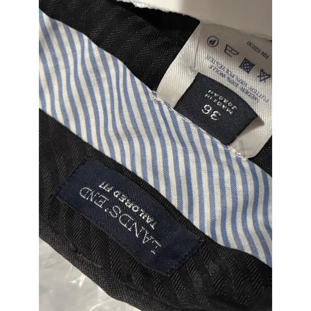 LANDS' END Mens Tailored Fit Gray Wool Blend‎ Dress Pants Trousers 36x30